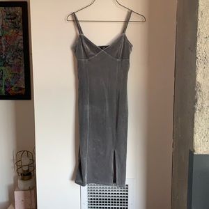 Tight velvet grey dress